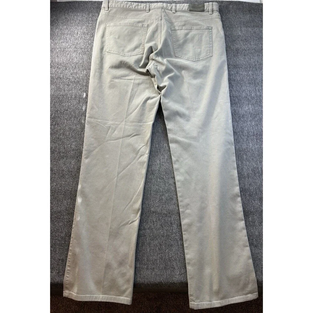 ERMENEGILDO ZEGNA LUXURY REGULAR FIT STRAIGHT LEG Men’s JEANS 38x32 Stone Colour
